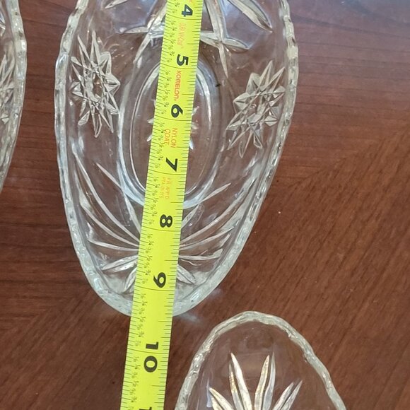 Set Of 4 VintageAnchor Hocking Prescut Dishes Oval Starburst Design 9" X 4.5" - Picture 6 of 7